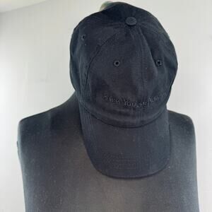 NYON New York or Nowhere Baseball Cap ALL BLACK Cotton Chevron Strapback Hat OS